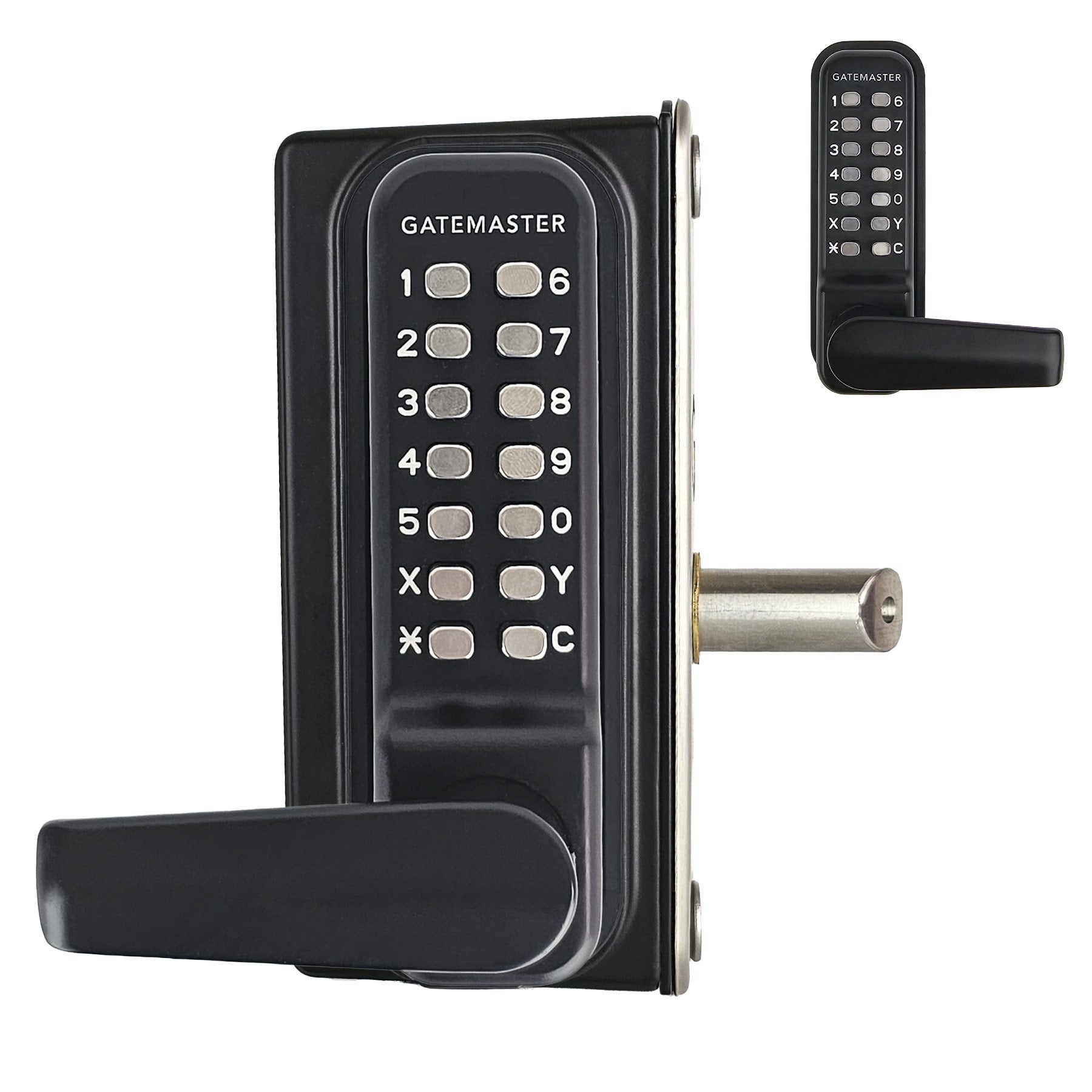 GATEMASTER Superlock Surface Fixed (for wooden gates) Digital Gate Lock with Handles and RapidReset