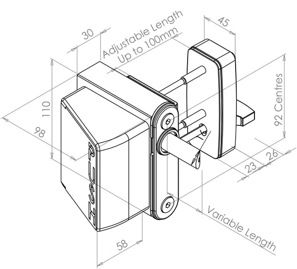 GATEMASTER Quick Exit Digital Lock, Surface Fixed