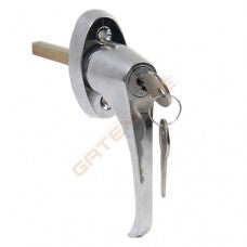 Locking L-Handles, Keyed differently. Keyed alike available. Master key available. Includes 1 keyset, Spare Keysets available. Does not include inside door handle.